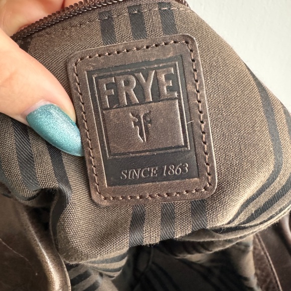 Frye Melissa Genuine Leather Hobo Dark Brown Slate - Picture 6 of 13